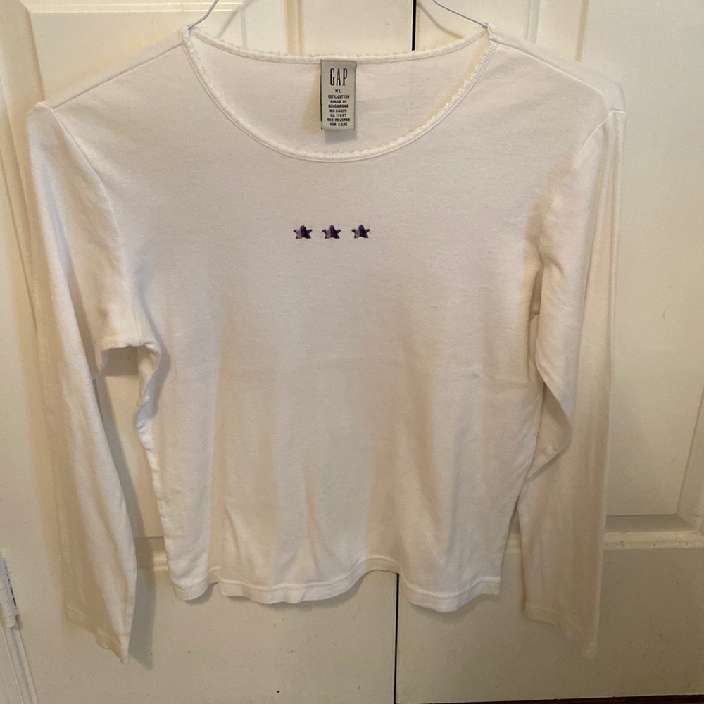 Vintage GAP White Long Sleeve Star Top